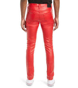 Pantalon en cuir de coupe régulière pour homme, durable, confortable et décontracté Tous les jours Couleur unie Plat devant Taille élastique Meilleur prix - Product Image 4