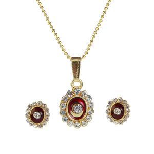 Kriaa <b>Gold</b>-Plated Austrian Stone Pendant Set Religious <b>Number</b> Made Natural Gemstone Zinc Alloy Religious Charms - Product Image 1