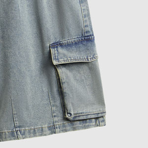 Customizable <b>Men's</b> <b>Baggy</b> Denim Shorts Summer Casual High Street Style Zipper Fly Jean <b>Cargo</b> Shorts Hip Hop Streetwear - Product Image 2