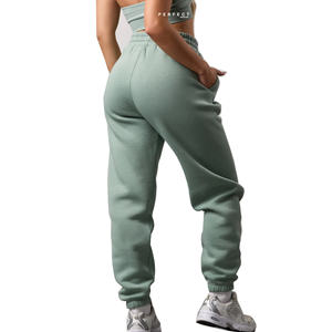 Haute qualité 100% coton pantalons de survêtement femmes doux polaire français éponge Joggers avec Logo personnalisé tenue décontracté pantalon pantalon - Product Image 3