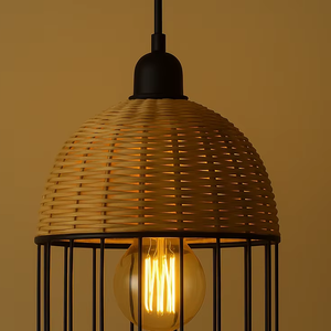 LUMIÈRE DE CABINET MODERNE ÉCOLOGIQUE POUR LA MAISON HÔTEL RESTAURANT NOUVEAU MATÉRIEL NATUREL MATEL ET RATIN LUMINAIRE DÉCORATIF - Product Image 2