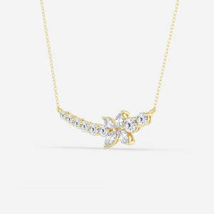 Collar de Moda con Diamante Cultivado en Laboratorio de 1.70 Ct, Corte Marquesa, Diseño de Mariposa Curvada, Hecho a Mano, Oro Blanco y Amarillo de 14K, Tamaño Personalizado - Product Image 4