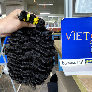 Precio al por mayor Color de pelo vietnamita crudo birmano rizado doble dibujado pelo de la mejor calidad pelo a granel cutícula vietnamita alineada - Product Image 1