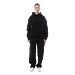 Conjunto Deportivo Casual de 2 Piezas con Logotipo Personalizado al por Mayor, Sudadera Marrón de Manga Larga y Pantalones Cortos para Mujer, Transpirable - Product Image 6