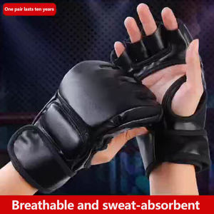 Guantes de Combate UFC de Medio Dedo para Adultos, Marca Laal Sports, Antideslizantes, Unisex, de Cuero, Diseño Reforzado, para Entrenamiento en Gimnasio y Deportes - Product Image 2