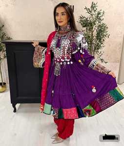 Pesado bordado de moda últimos vestidos casuales afganos boda antigua nuevo vestido bohemio Vintage encaje botón patrón Floral - Product Image 3