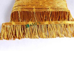 Frange en fil de lingot d'or, garniture de frange plaquée personnalisée de qualité supérieure, gland torsadé en or Antique, fil métallique - Product Image 6