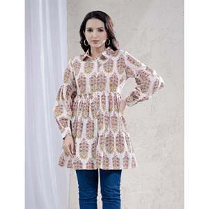 Multi-Feature Sporty Cotton <b>Top</b> Breathable and Lightweight 100% Woven Fabric <b>One</b> Size Fits All Character and Cartoon Printed - Product Image 1