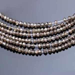 Perles Rondelles Diamantées Champagne Lustre LD0351, Pierres Facettées de Qualité Bijoux, Certifiées par un Certificat Tierce Partie, Haute Qualité, 15 Perles - Product Image 3