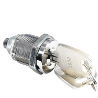 Serrure cylindrique haute sécurité pour distributeurs automatiques, clé à fossettes, 2 clés, finition chromée, alliage de zinc, laiton, ANSI Grade 3, entraxe 20,5 mm, ABA