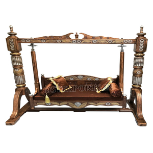 Rajasthani Style Teak Wood Home <b>Swing</b> Antique Theme Teak Wood Jhula for Home Solid Wood Handcrafted <b>Swing</b> for Malaysia - Product Image 1