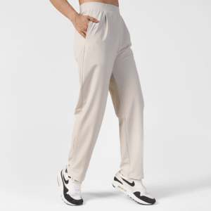Pantalones de Mujer Color Crema, Corte Recto, Cintura Alta, Transpirables, Casuales, Holgados, para Oficina, con Estampado Formal - Product Image 5