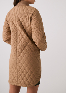 Veste isolée matelassée élégante en diamant pour femmes, vêtements décontractés et d'extérieur de luxe à la palangre avec col côtelé et poches à rabat, vestes - Product Image 2