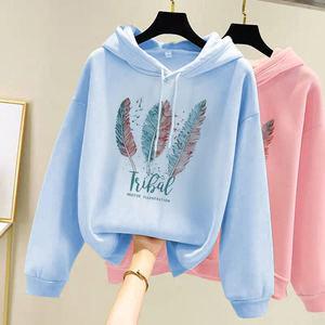 Sudaderas con capucha informales de manga larga para mujer, sudaderas con capucha y cordón a la moda, Tops para primavera Otoño Invierno - Product Image 4