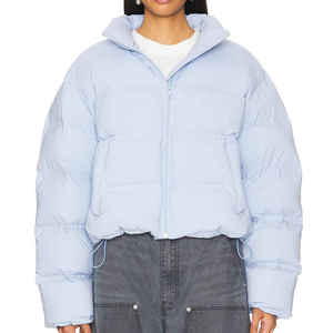 Wholesale Short <b>Cropped</b> Zip Winter <b>Jackets</b> for Women Breathable Quilted Bomber Puffer Coats Fast Delivery For Women - Product Image 2