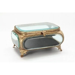 Joyero de cristal decorativo biselado personalizado antiguo, forma rectangular para almacenamiento y decoración del hogar, nuevo precio al por mayor - Product Image 4