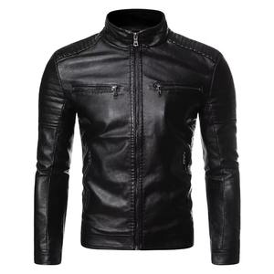 Chaqueta de cuero Vintage de invierno para hombre, novedad de 2025, impermeable, transpirable, con cuello levantado, logotipo frontal, estilo fino para motocicleta - Product Image 1
