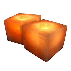 Eco-Friendly <b>Cube</b> Shape Himalayan Salt Candle Holder Tea <b>Light</b> Natural Crystal Pink Rock Salt Handcrafted Durable Home Decor - Product Image 2