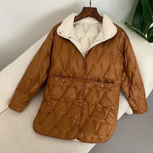 Veste d'hiver Femme Automne Hiver Manteaux en duvet de canard blanc léger 2024 Stand Collar Puffer Jacket Loose Casual - Product Image 2