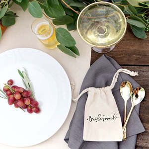 Bridesmaid 6-Pack Cotton Canvas Wedding Favor Bags Screen Printed Organic Cotton Custom Versatile for <b>Bracelets</b> Clothing Watches - Product Image 3