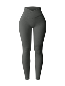 V Waist Mid-Waisted Casual 100% Cotton Summer Solid Sports Yoga <b>Leggings</b> Butt-Lifting Running Gym Fitness <b>Black</b> Tights Women - Product Image 5