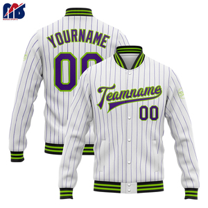 Veste universitaire personnalisée, style baseball classique, boutons-pression, veste coupe-vent en polaire, veste bomber pour équipe avec nom et numéro - Product Image 1