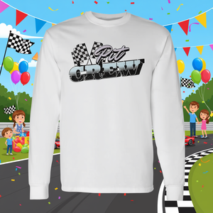 Camiseta de manga larga promocional a juego para la familia con diseño de coche de carreras Pit Crew para fiestas de cumpleaños - Product Image 3