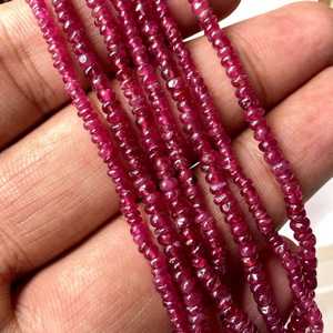 Tự Nhiên Của <span class=keywords><strong>Ruby</strong></span> Mịn Rondelle Hạt 2Mm 3Mm 4Mm Loose Đá Quý Sợi Đối Với Trang Sức Làm Vòng Cổ Vòng Đeo Tay Bán Buôn Số Lượng Lớn Cung Cấp - Product Image 4