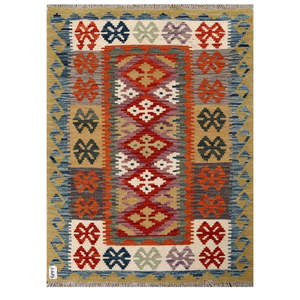Alfombra Kilim de Maimana, Afganistán, 123 x 90 cm, Producto para Colgar en la Pared - Product Image 1