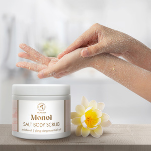 Exfoliante Corporal de Sal Marina con Aceite de Monoi, Aceites Esenciales de Jojoba y Ylang-Ylang, Hidratante, Exfoliante, Orgánico, Cruelty-Free, para Todo Tipo de Piel - Product Image 3