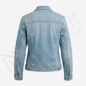 Veste en jean pour femme de couleur unie personnalisée, vêtements de rue, qualité tendance, décontractée, vêtements d'extérieur, manteau, design moderne - Product Image 2