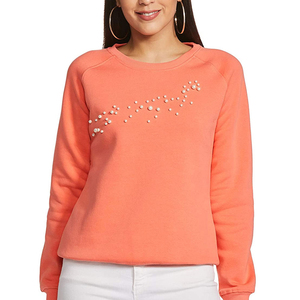 Nuevo estilo personalizado 2024 Casual Pullover Streetwear sudadera Logo estampado cuello redondo mujeres algodón sudaderas OEM servicio - Product Image 1