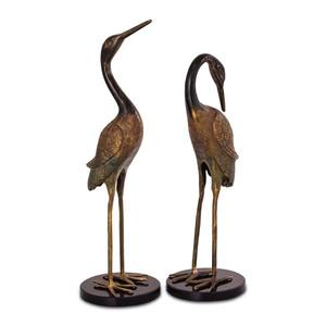 Charmantes grues Vintage Sculpture en métal moderne artistique artisanal Accent de table superbe pièce décorative - Product Image 1