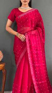 Nouveau concepteur indien femme Saree bas prix indien pour femme indien pakistanais fête porter pur Satara avec lourd Siloski travail Saree - Product Image 2