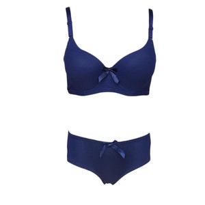 Conjunto de sujetador y bragas de espuma con aros para mujer - Azul - Product Image 1