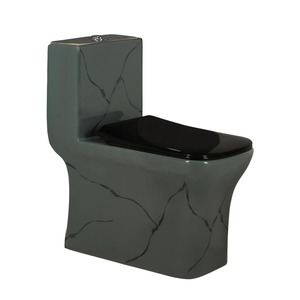 Toilettes sanitaires modernes de haute qualité en céramique monobloc noire-Siphonic Water Closet, prix compétitif - Product Image 3