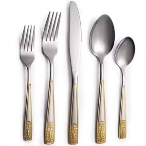 Juego de Cubiertos Hechos a Mano, Juego de Cubiertos de Acero Inoxidable de Lujo de Primera Calidad, Juego de Cubiertos Decorativos de Metal para Comedor - Product Image 1