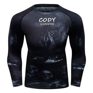 Chemises de compression à manches longues unisexes respirantes et écologiques avec impression par sublimation personnalisée UPF50+ pour la natation et le surf - Product Image 3