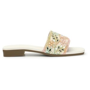 Women Leather Sandal Slip on Padded Crystal Jelly Upper Designer Sandal High Quality Durable Leather Sandal for Women - Product Image 3