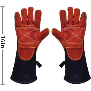 Guantes de Protección para Soldadura de Cuero de 38 cm, Estilo Sencillo, Resistentes al Calor, Ecológicos, de Alta Calidad, Personalizables en Talla y Color - Product Image 1
