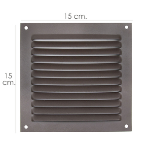 Griglia di ventilazione da incasso 15x15 cm. Alluminio Colore Marrone - Product Image 1