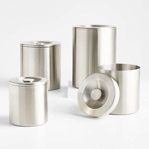 Juego de recipientes de acero inoxidable puro con diferentes tamaños, ideales para uso diario en la cocina y exhibición decorativa en la encimera - Product Image 2
