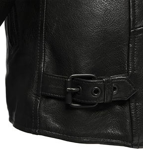 Veste en cuir vintage pour hommes grandes tailles avec doublure en denim, confortable et respirante pour les sports de moto en plein air - Product Image 2