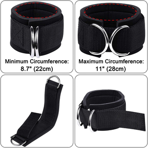 Correas de tobillo de doble anillo para gimnasio, entrenamiento, Fitness, tobillo, cómodo, ajustable, anillo en D, correa de tobillo, hebilla para gimnasio - Product Image 3