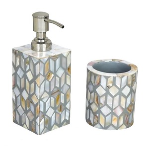 Best Quality Epoxy Resin Bone Inlay Bathroom <b>Set</b> Waterproof Accessory for Home Hotel or Cafe Including <b>Soap</b> and Supplies - Product Image 4