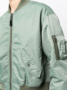 Vente en gros Blouson aviateur en nylon à col montant personnalisé Blouson aviateur en nylon grande taille Service OEM avec vestes de décoration à motifs - Product Image 4