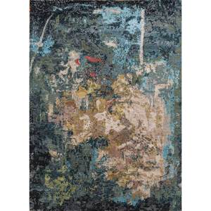 Tapis en laine et soie de bambou noué à la main Entropy Green, motif abstrait de haute qualité, tapis rectangulaires pour la maison, salon, Srb(7108) - Product Image 1