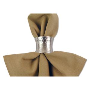 Travail martelé anneaux de serviette en métal doré porte-serviettes ronds de luxe décoration de dîner spécial de fête de mariage de table - Product Image 4