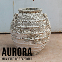 Pots de jardin d'extérieur en céramique d'argile de haute qualité, style européen, finition gris rouille émaillée, logo personnalisé, pour la maison, fabrication vietnamienne