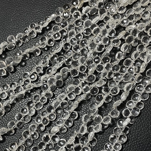 <b>Crystal</b> Quartz Faceted Heart Shape Briolette <b>Beads</b> Good Quality <b>Beads</b> Gemstone for Jewelry supplies - Product Image 2